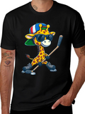 Giraffe Hockey Player Graphic Tee product image 1