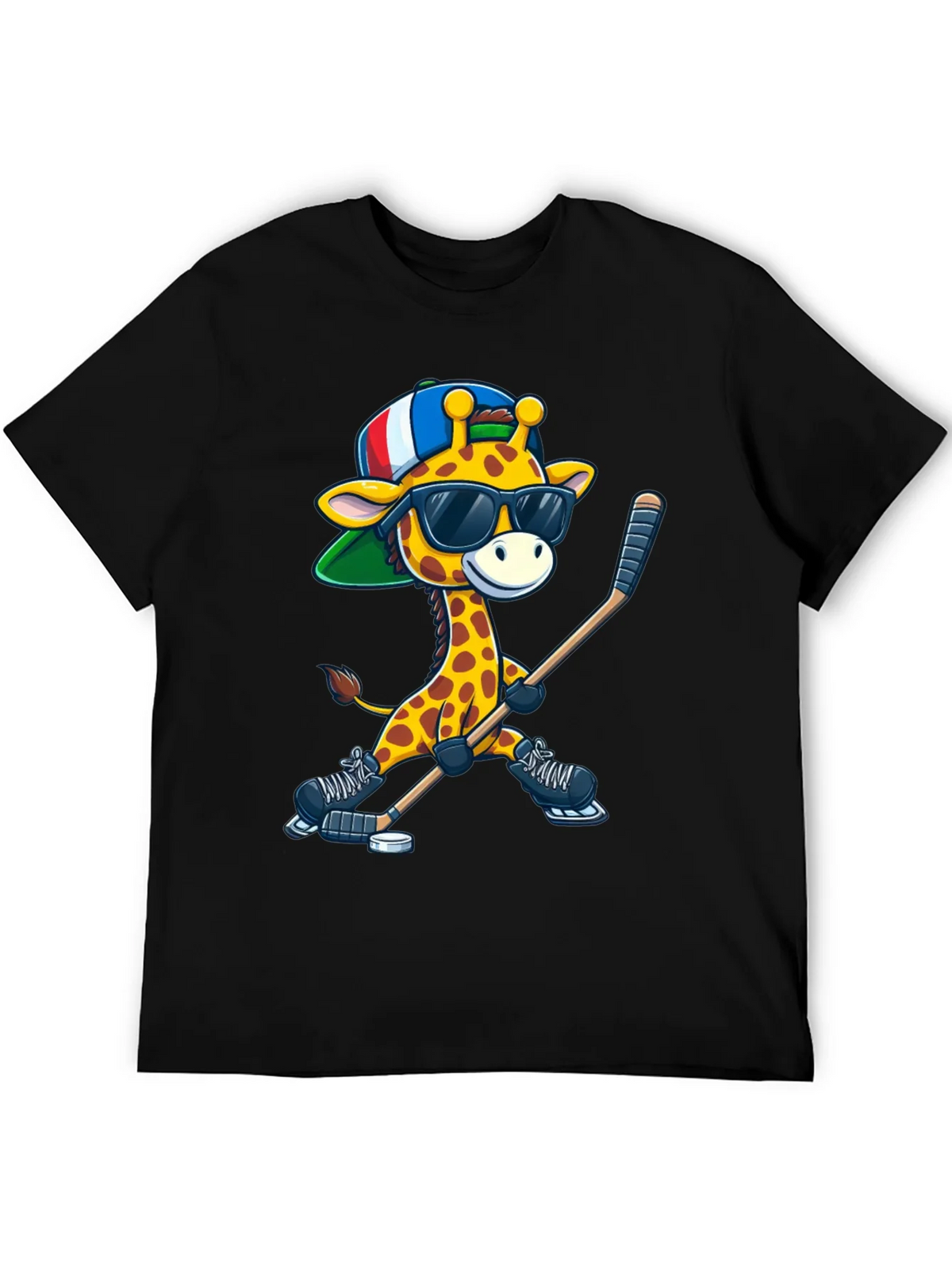 Giraffe Hockey Player Graphic Tee product image 5