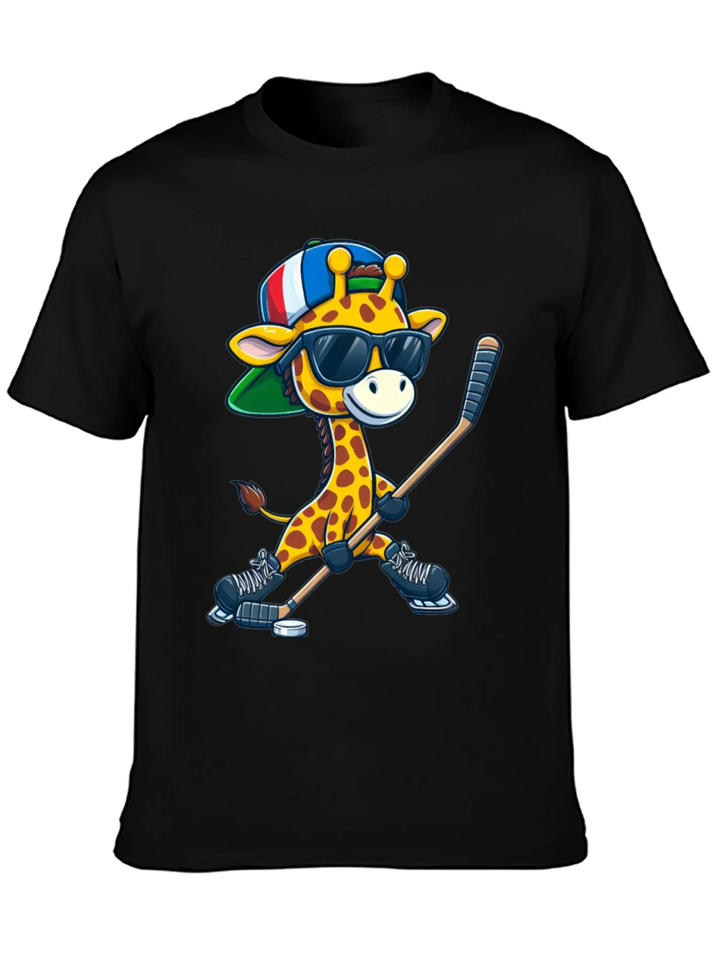 Giraffe Hockey Player Graphic Tee product image 3