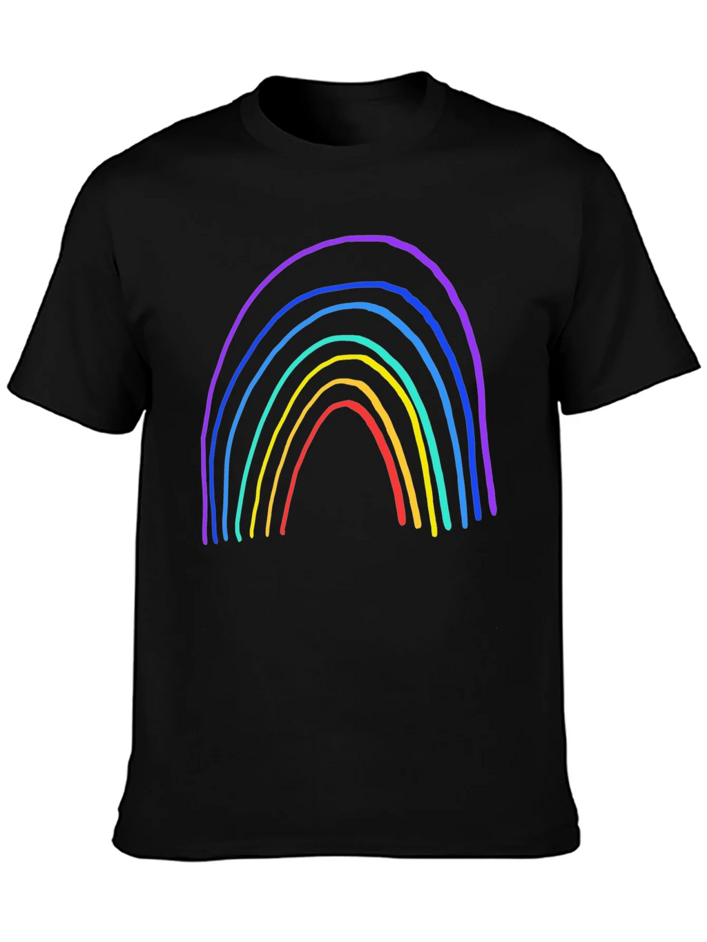 Rainbow Graphic Print Black T-Shirt product image 1