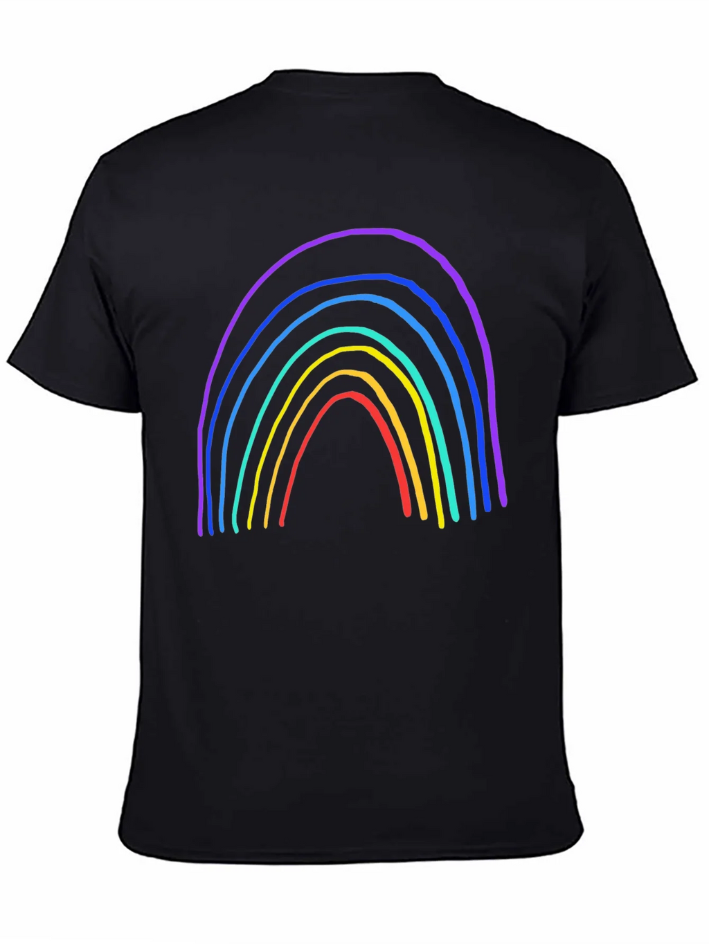 Rainbow Graphic Print Black T-Shirt product image 2