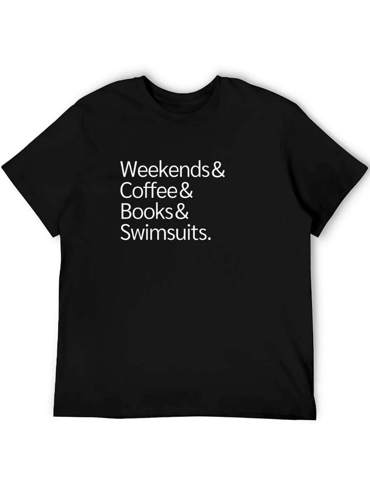 Weekends Coffee Books Swimsuits Black T-Shirt product image 5