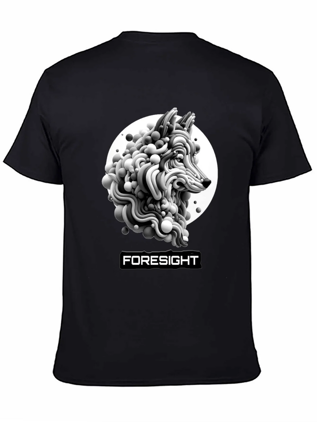 Foresight Wolf Art Black T-Shirt product image 4