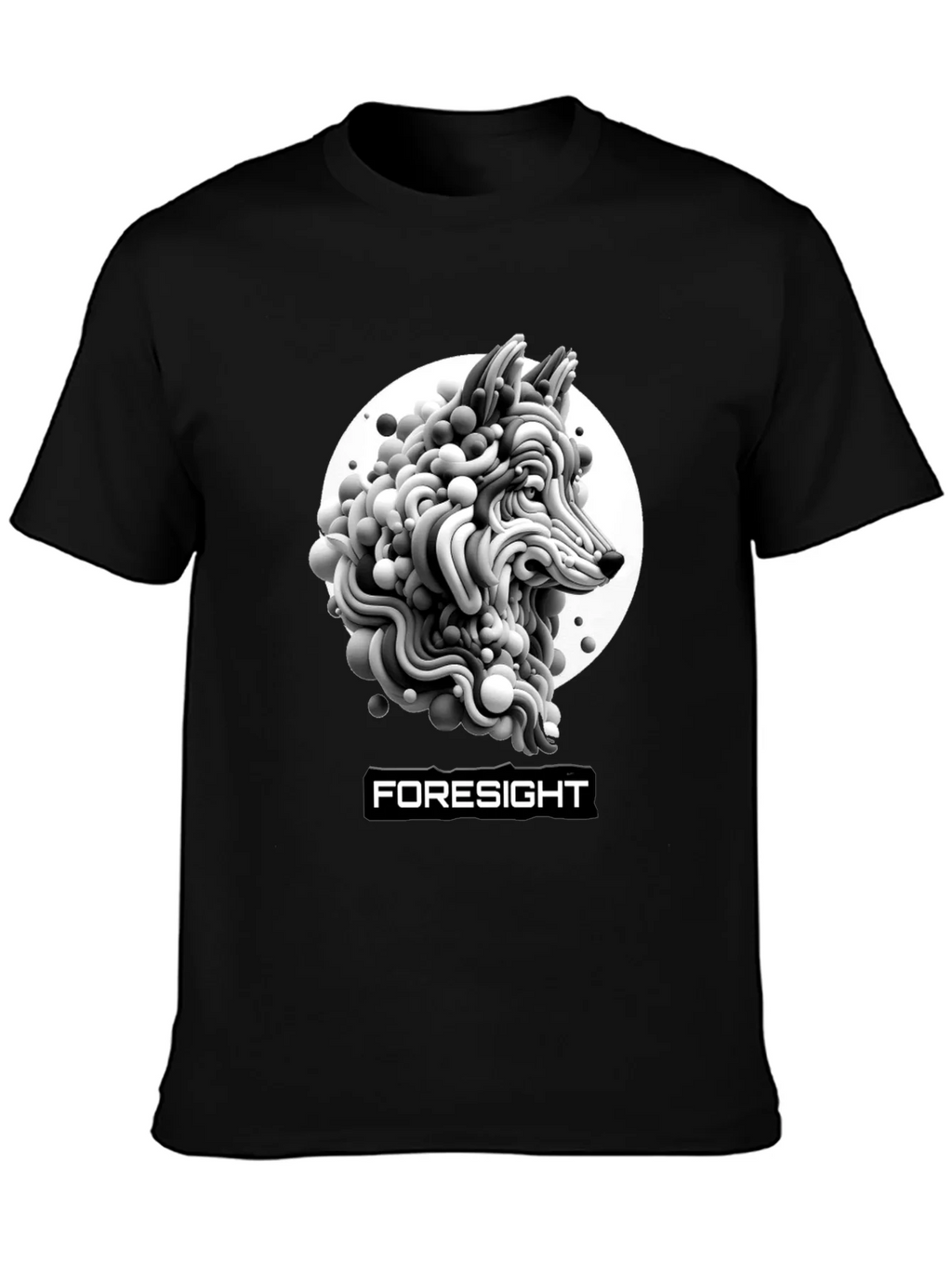 Foresight Wolf Art Black T-Shirt product image 3
