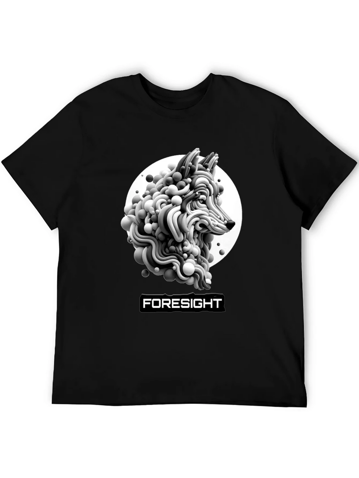 Foresight Wolf Art Black T-Shirt product image 5
