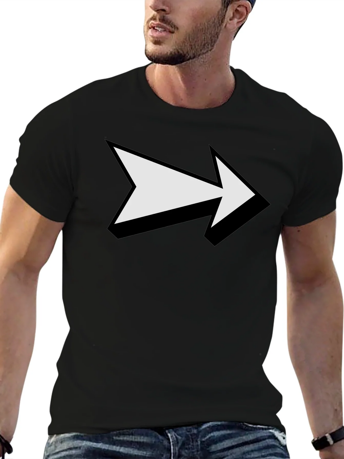 Arrow Graphic Print Black T-Shirt product image 6