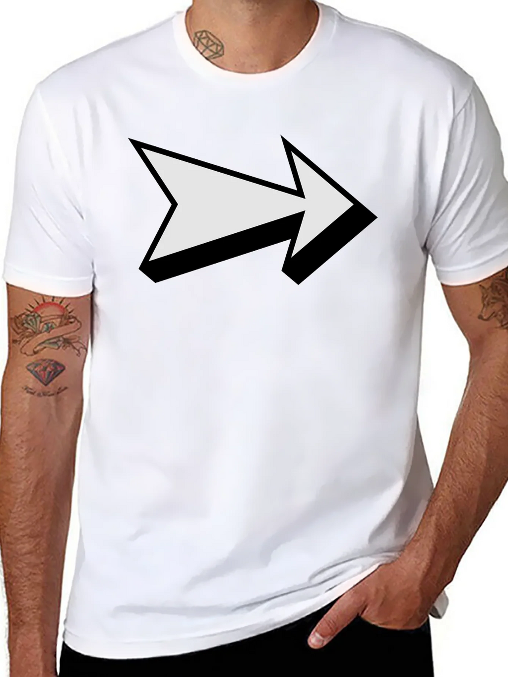 Arrow Graphic Print Black T-Shirt product image 7