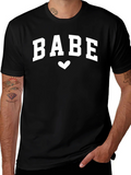 BABE Heart Graphic Tee - Trendy Casual Top product image 1