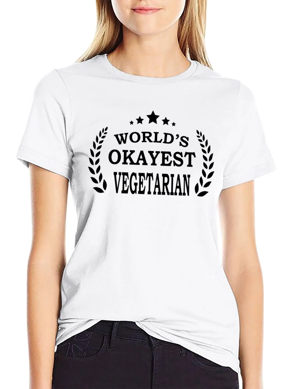 Worlds Okayest Vegetarian T-Shirt - Black product image 8