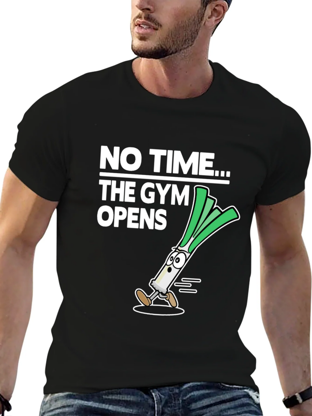 No Time The Gym Opens T-Shirt - Funny Leek Design product image 6