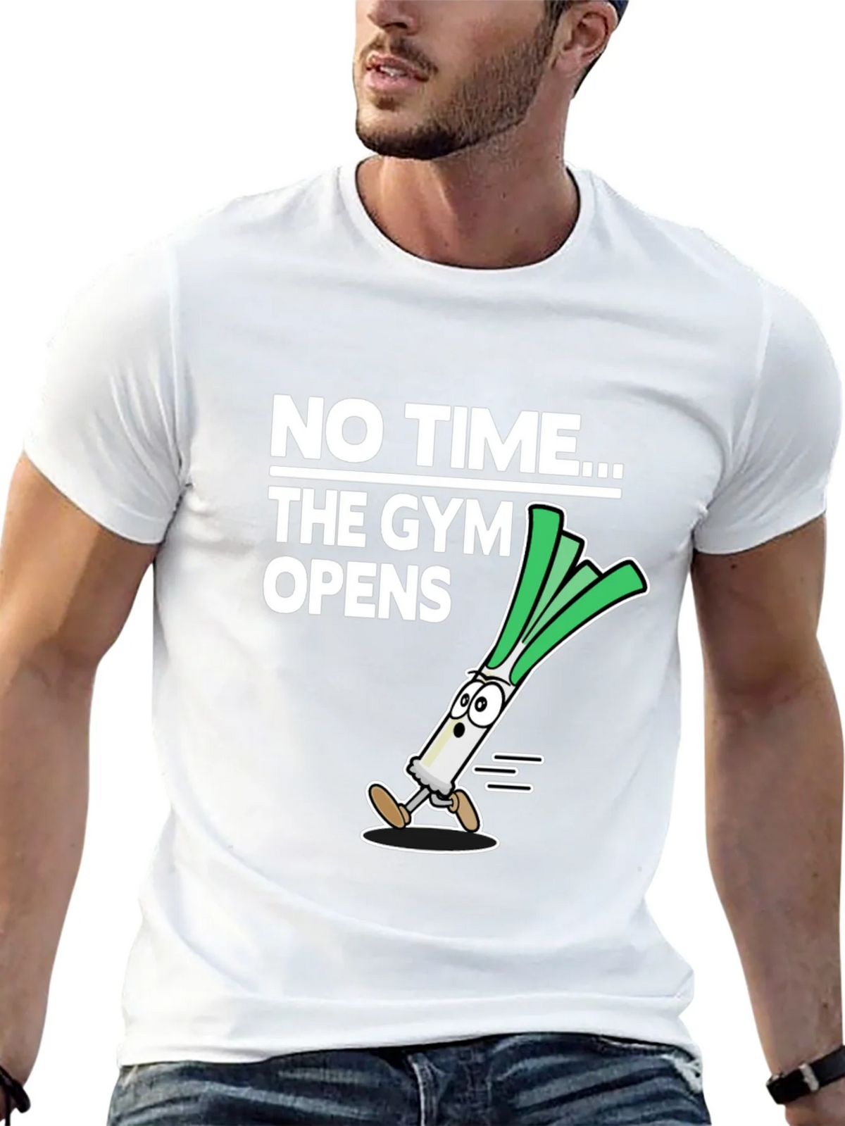 No Time The Gym Opens T-Shirt - Funny Leek Design product image 12