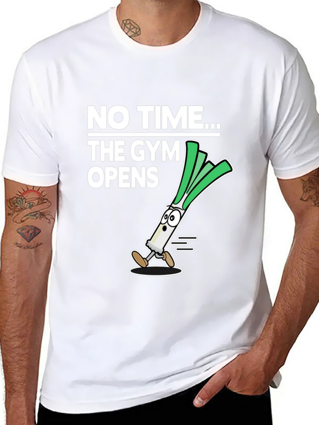 No Time The Gym Opens T-Shirt - Funny Leek Design product image 7