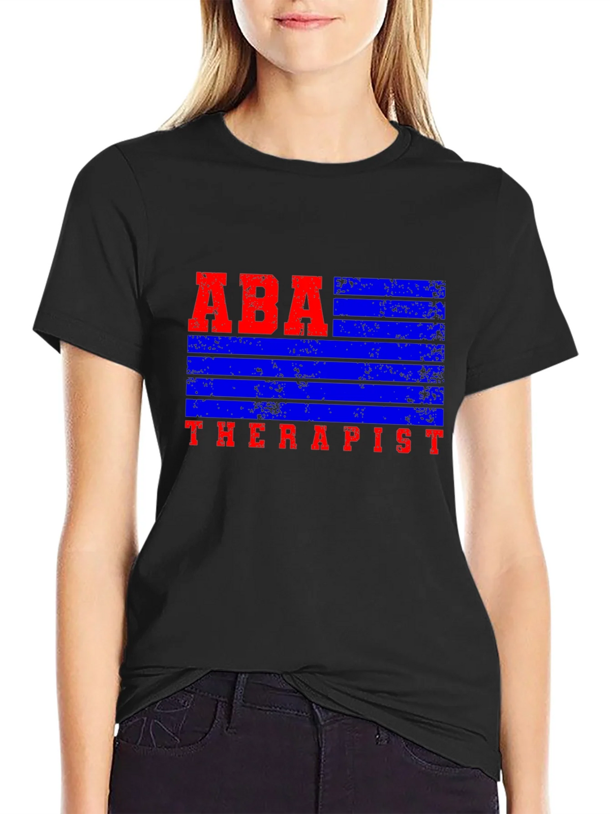 ABA Therapist Graphic Tee - Black Cotton Blend Shirt product image 2