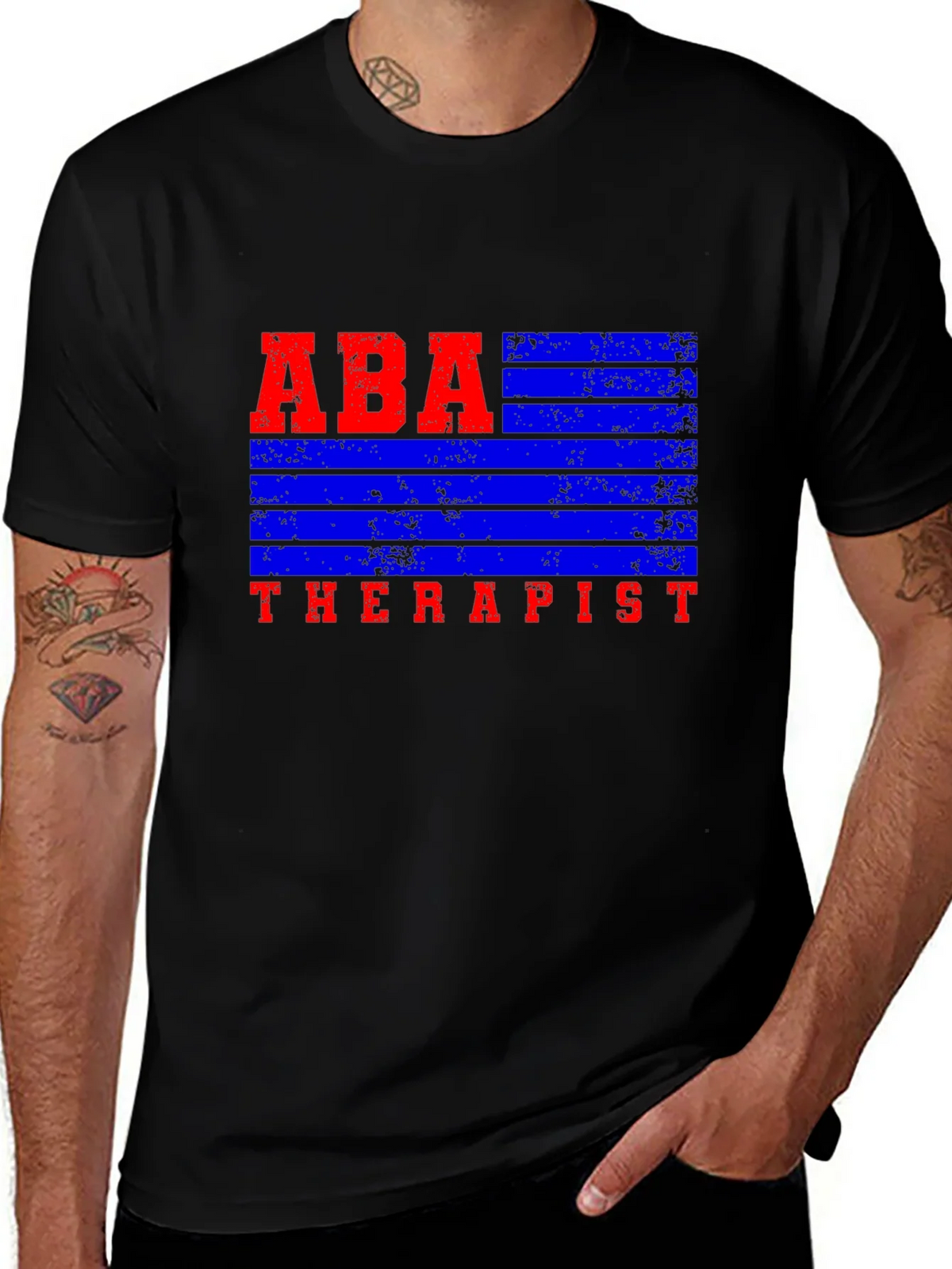 ABA Therapist Graphic Tee - Black Cotton Blend Shirt product image 1