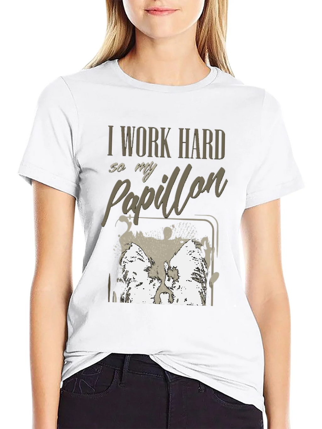 I Work Hard For My Papillon T-Shirt product image 8