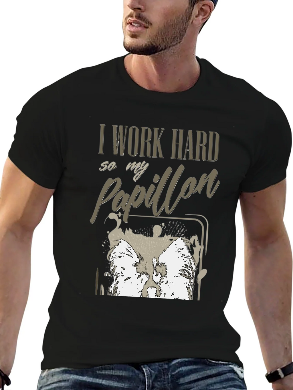 I Work Hard For My Papillon T-Shirt product image 6