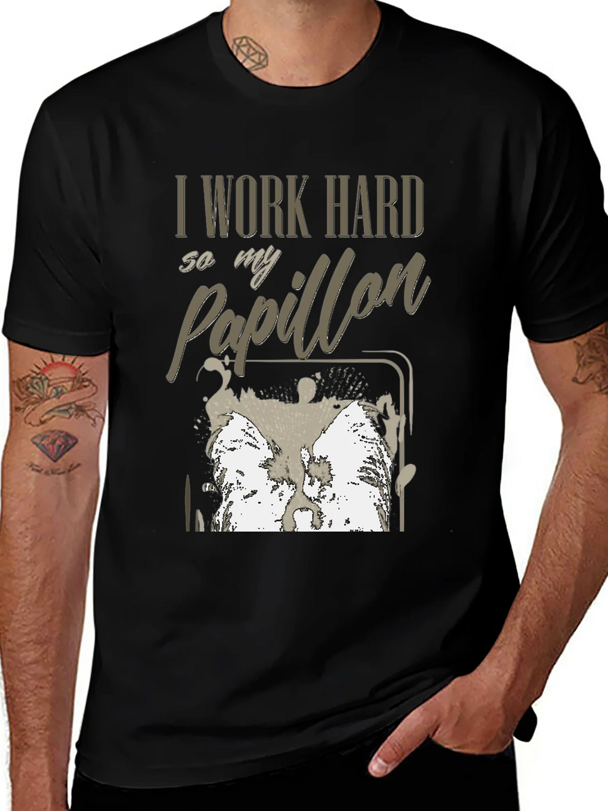 I Work Hard For My Papillon T-Shirt product image 1