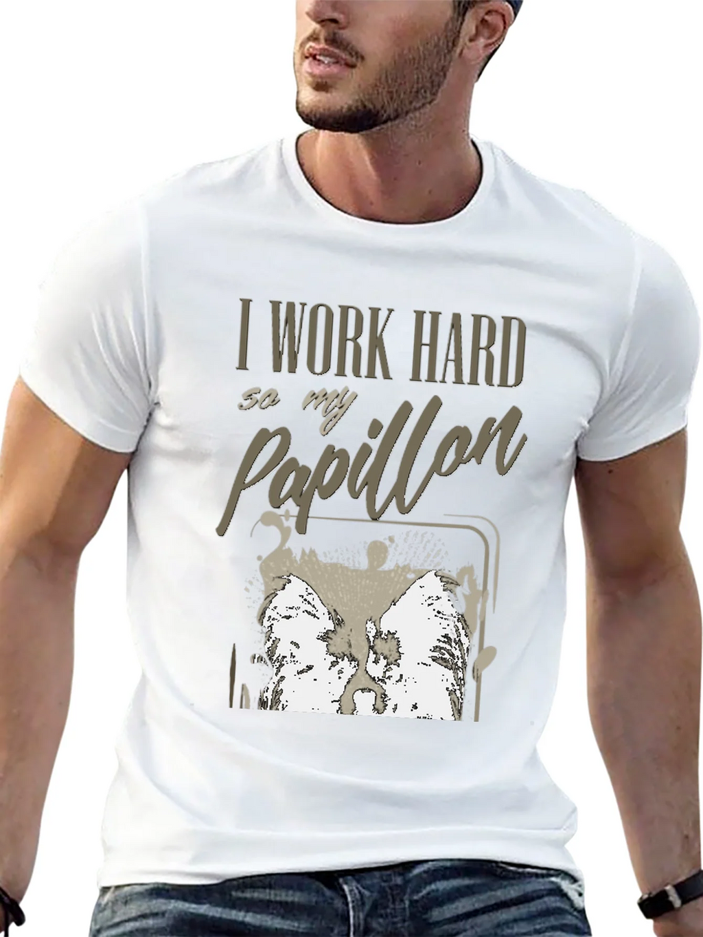I Work Hard For My Papillon T-Shirt product image 12