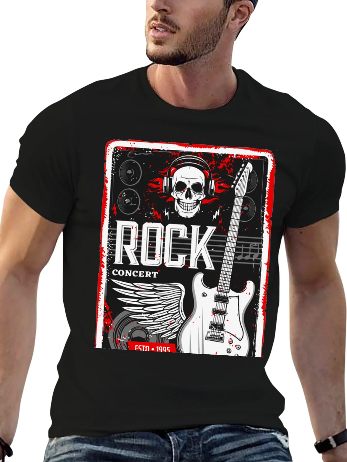 Rock Concert Black Graphic Tee product image 6