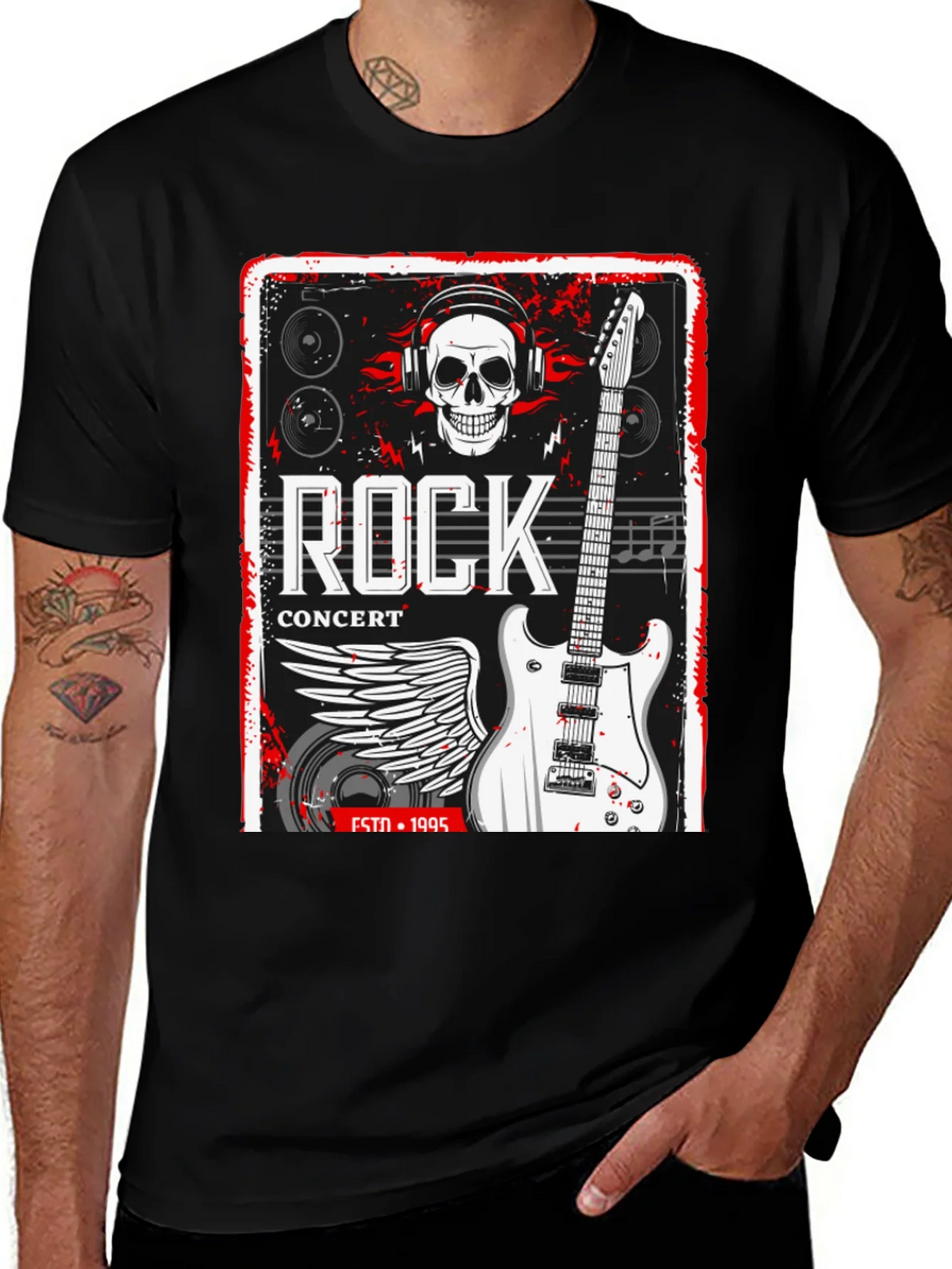 Rock Concert Black Graphic Tee product image 1
