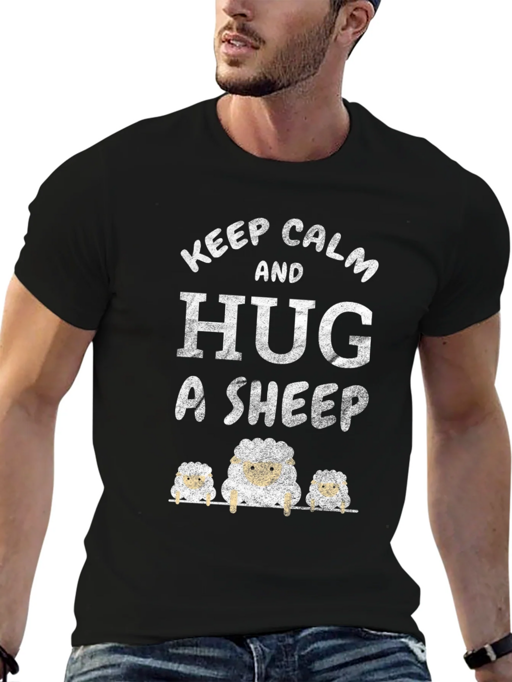 Keep Calm and Hug A Sheep Graphic Tee product image 6