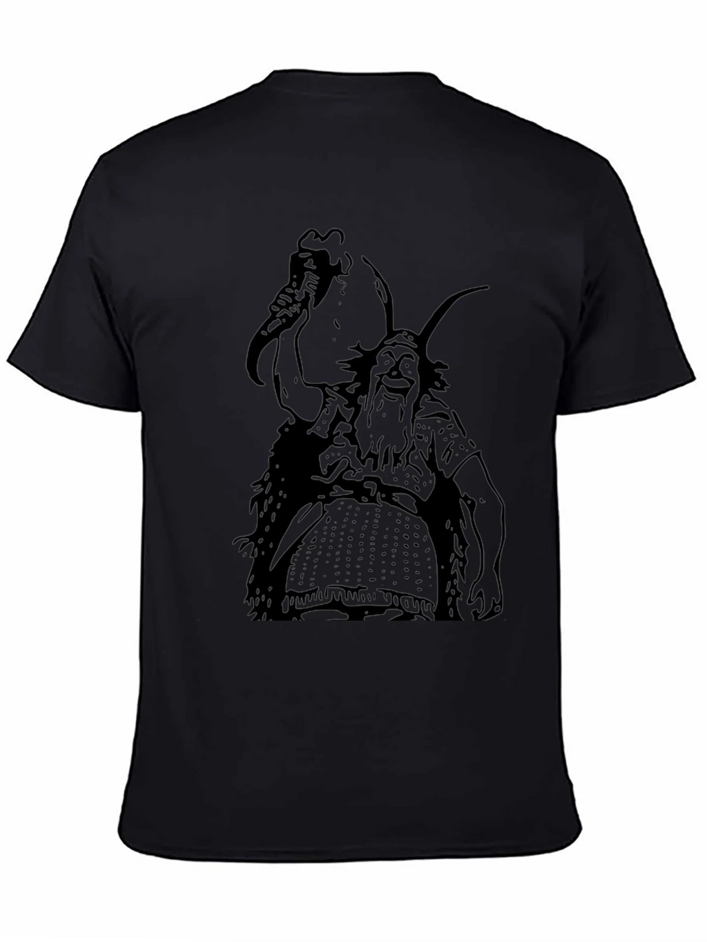Viking Cartoon Black T-Shirt product image 2