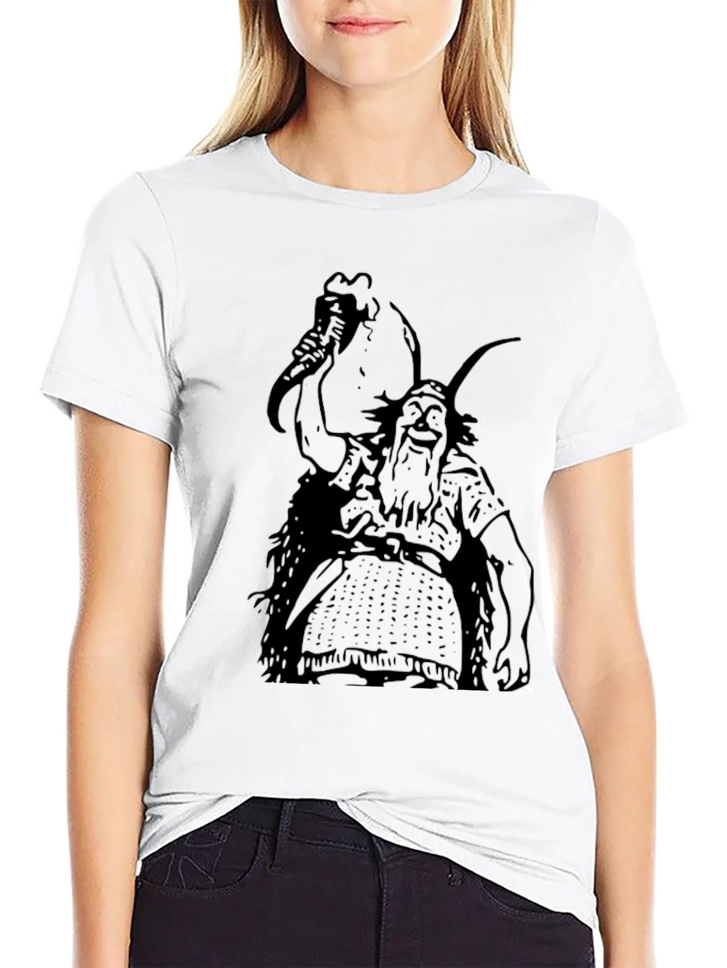 Viking Cartoon Black T-Shirt product image 5