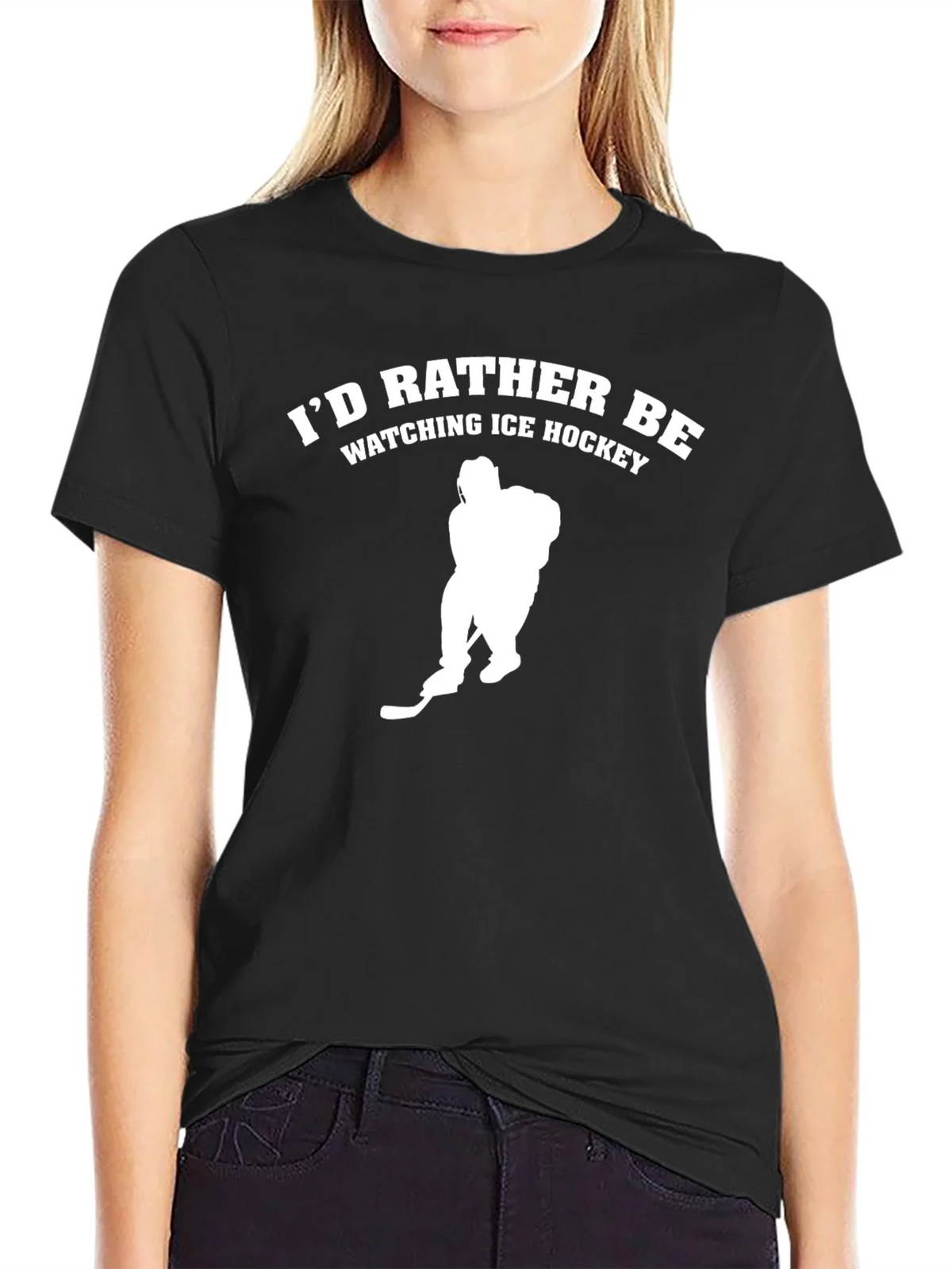 Ice Hockey Fan T-Shirt - Black Tee product image 2