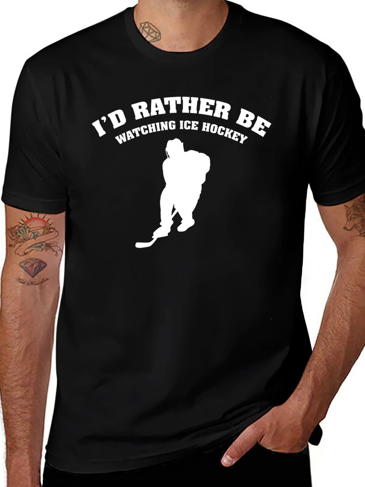 Ice Hockey Fan T-Shirt - Black Tee product image 1