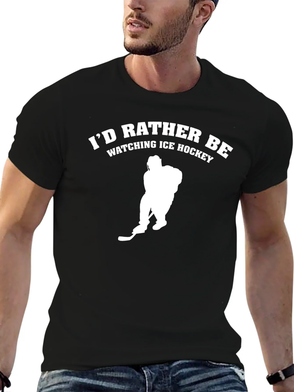 Ice Hockey Fan T-Shirt - Black Tee product image 6
