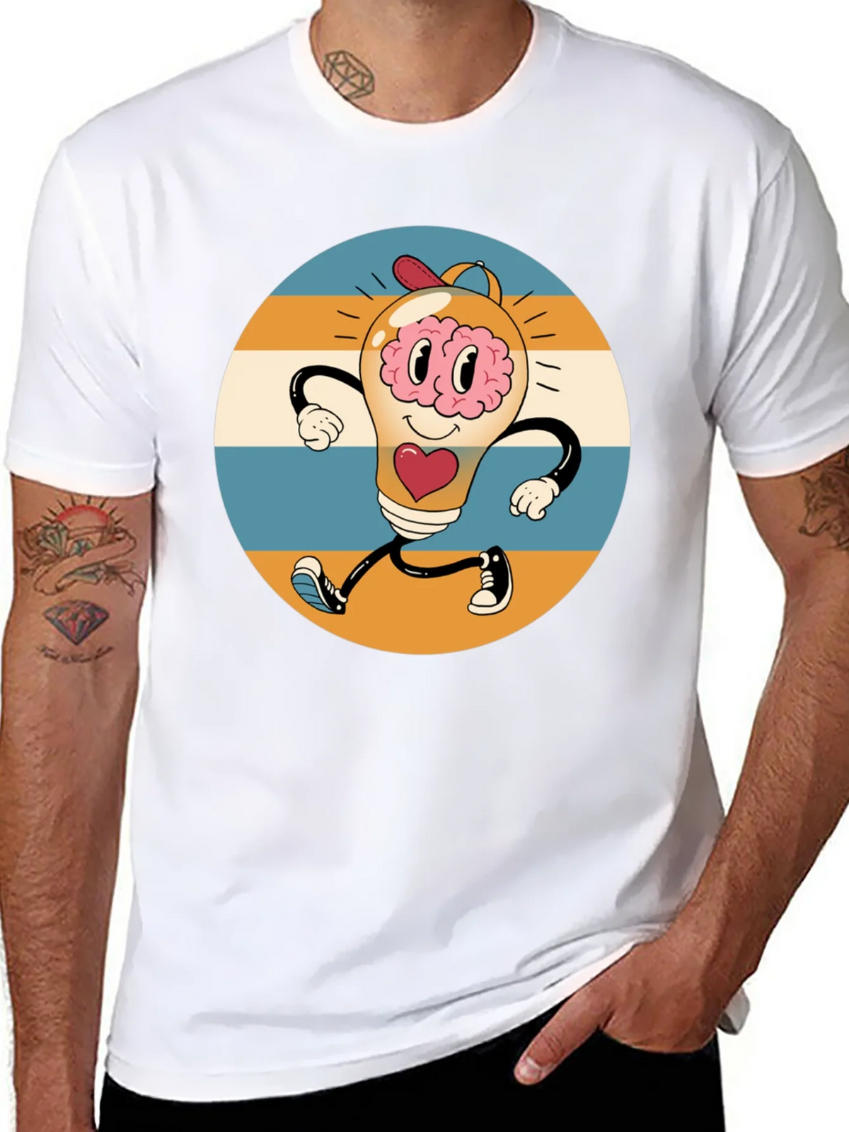 Retro Brain Power T-Shirt - Graphic Print Tee product image 7
