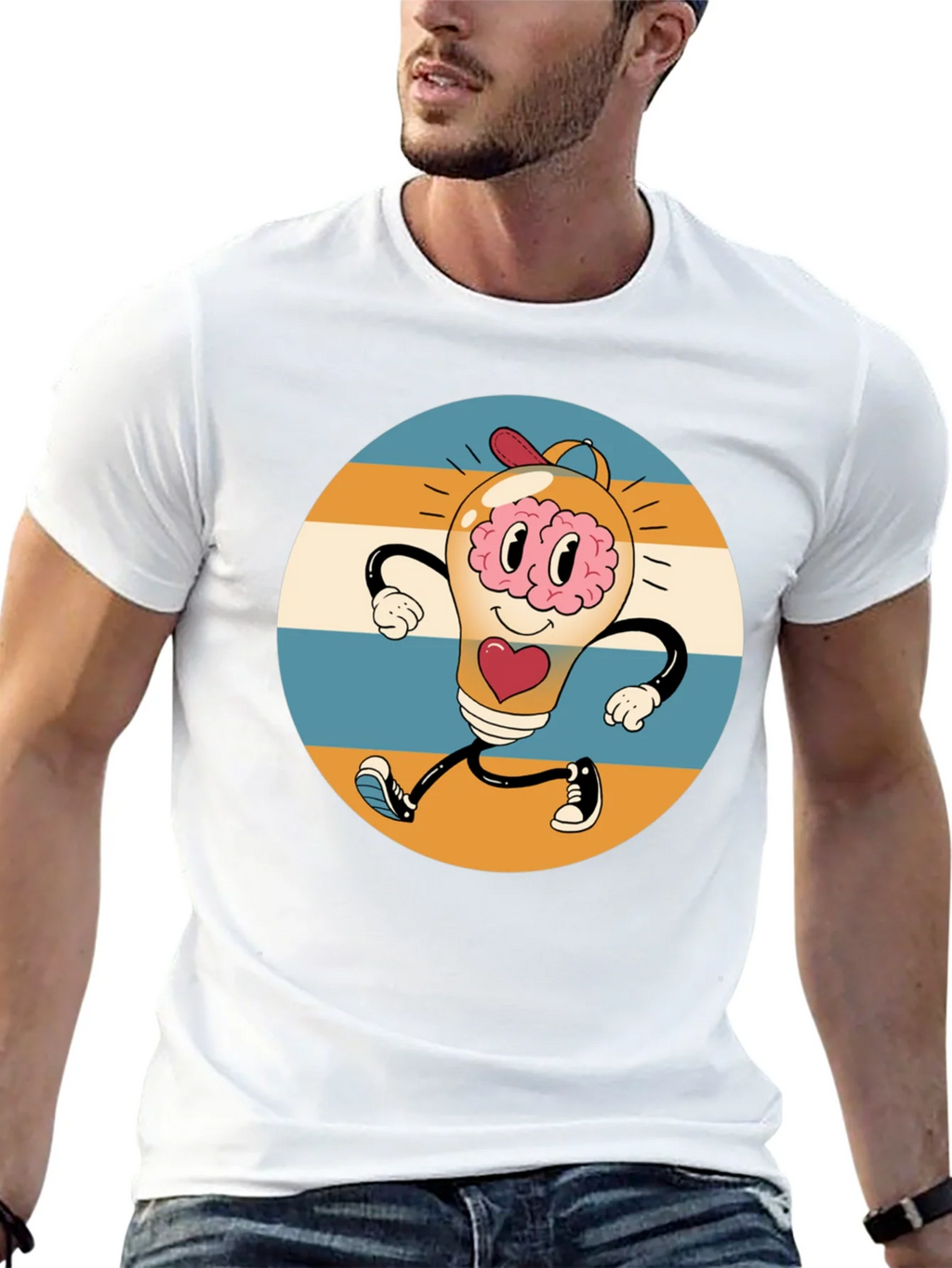 Retro Brain Power T-Shirt - Graphic Print Tee product image 12