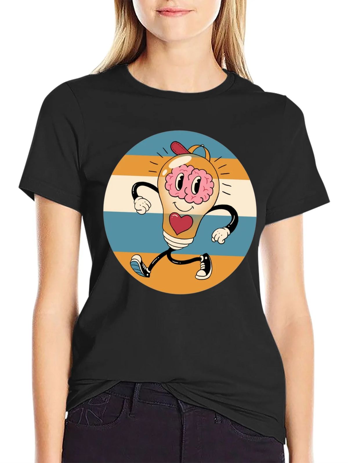 Retro Brain Power T-Shirt - Graphic Print Tee product image 2