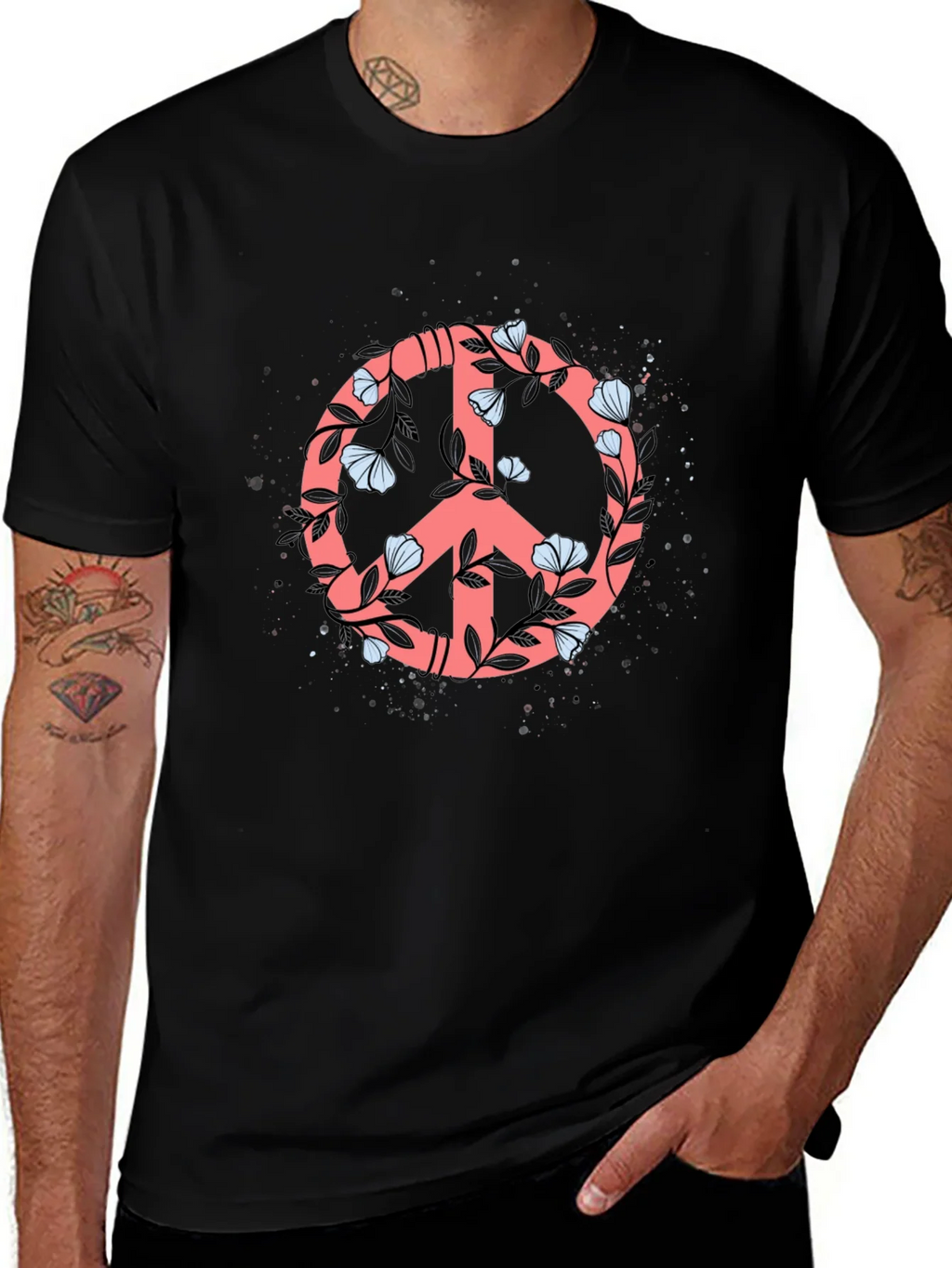 Floral Peace Sign Graphic Tee - Stylish Casual Top product image 1