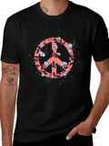 Floral Peace Sign Graphic Tee - Stylish Casual Top product image 1