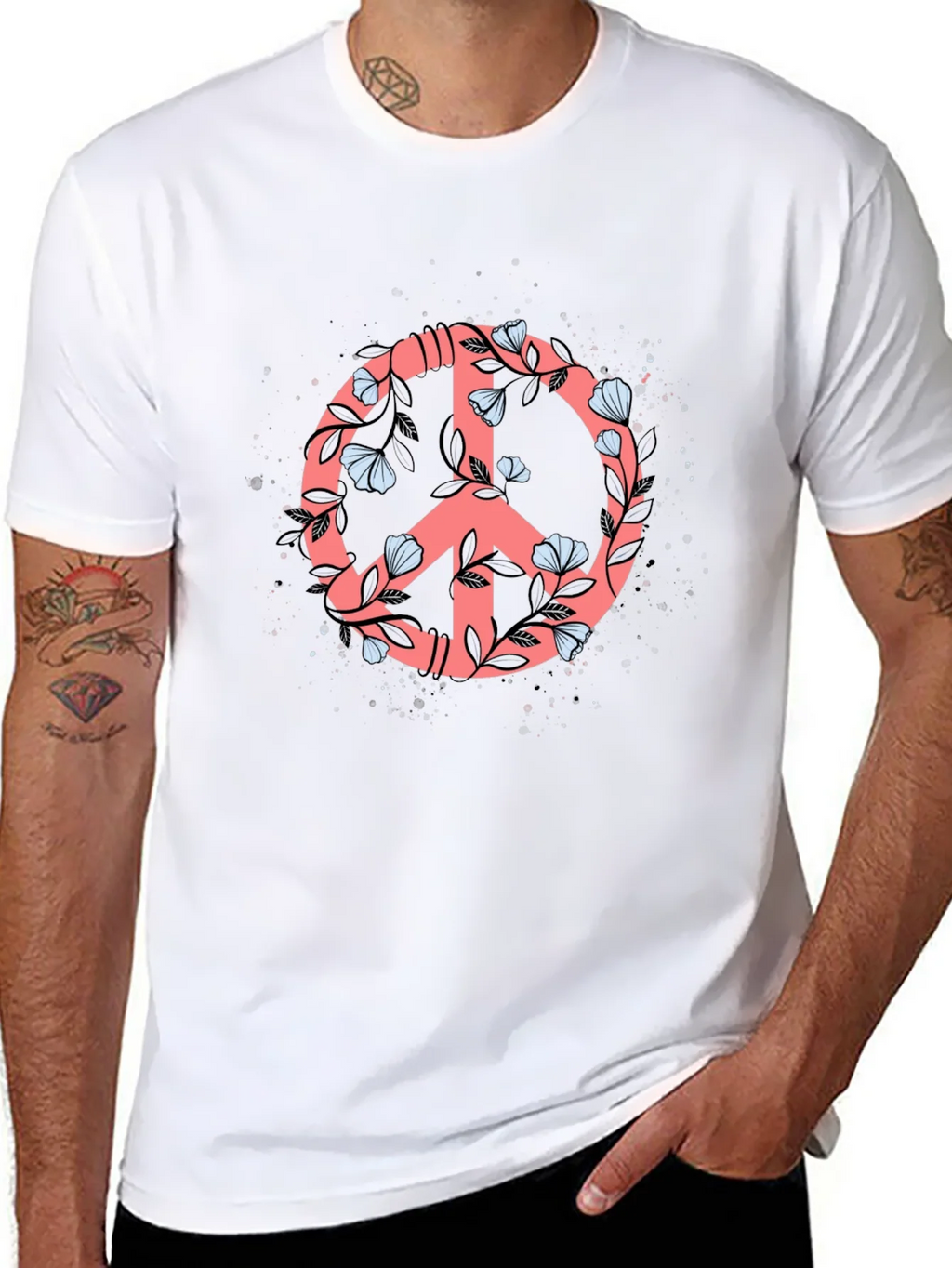 Floral Peace Sign Graphic Tee - Stylish Casual Top product image 7
