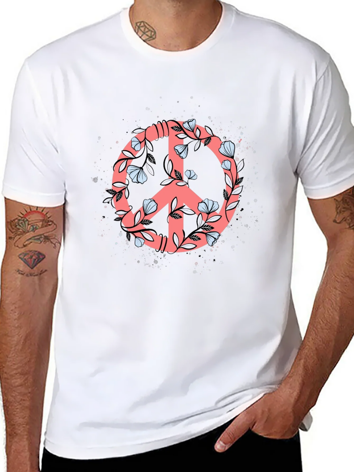 Floral Peace Sign Graphic Tee - Stylish Casual Top product image 7