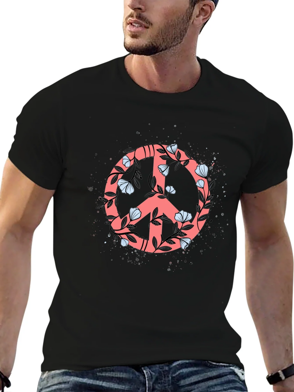 Floral Peace Sign Graphic Tee - Stylish Casual Top product image 6