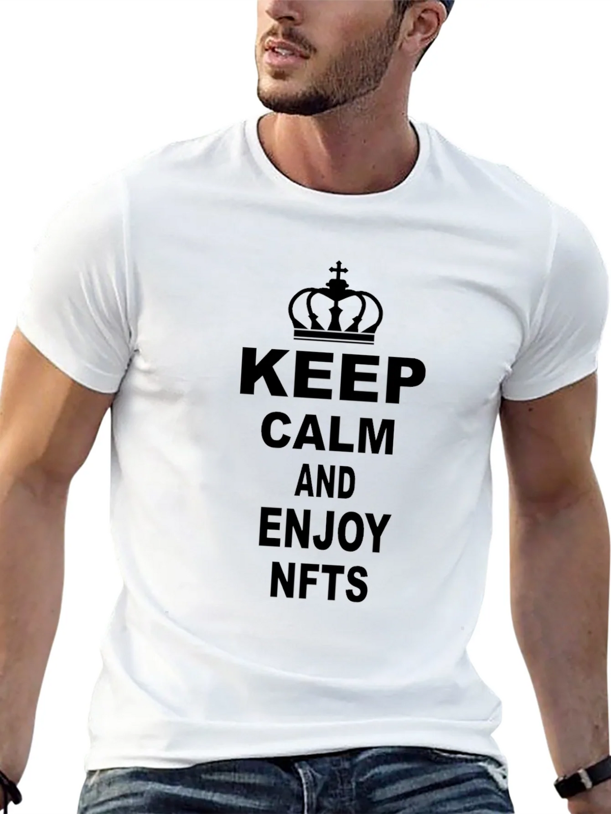 Keep Calm and Enjoy NFTs Black T-Shirt product image 12