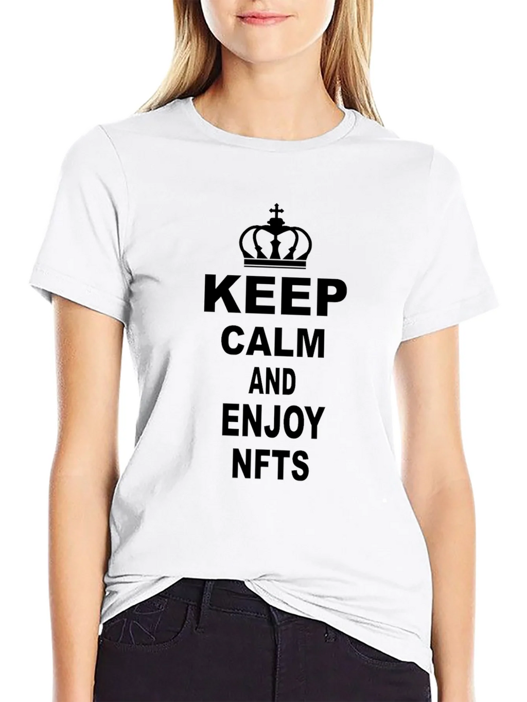 Keep Calm and Enjoy NFTs Black T-Shirt product image 8