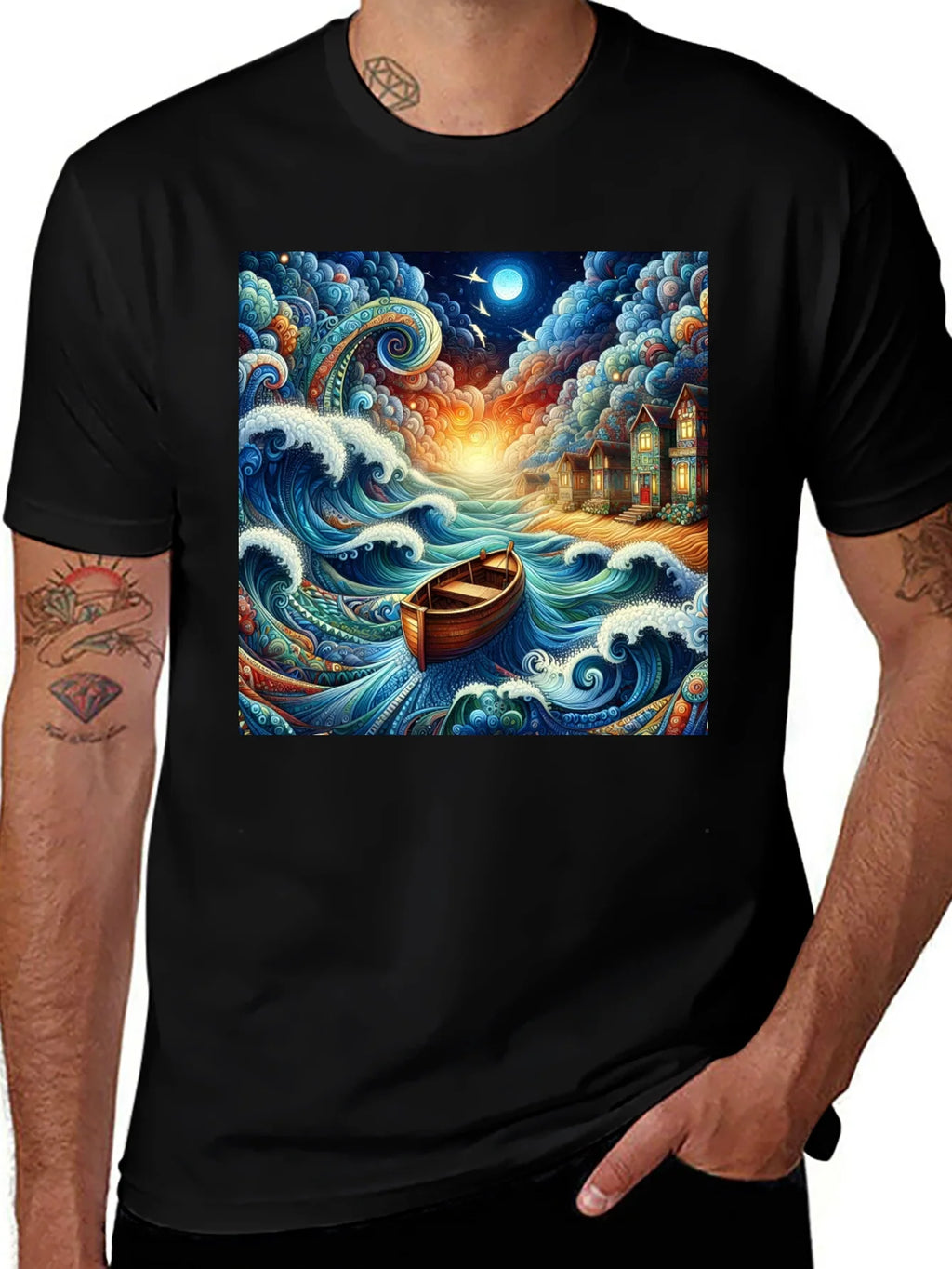 Whimsical Ocean Boat Ride Graphic Tee product image 1