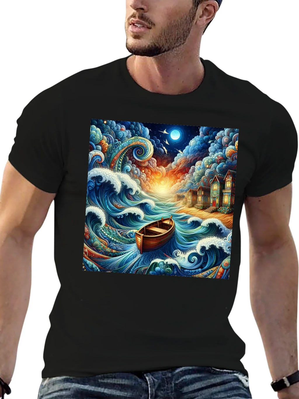 Whimsical Ocean Boat Ride Graphic Tee product image 6