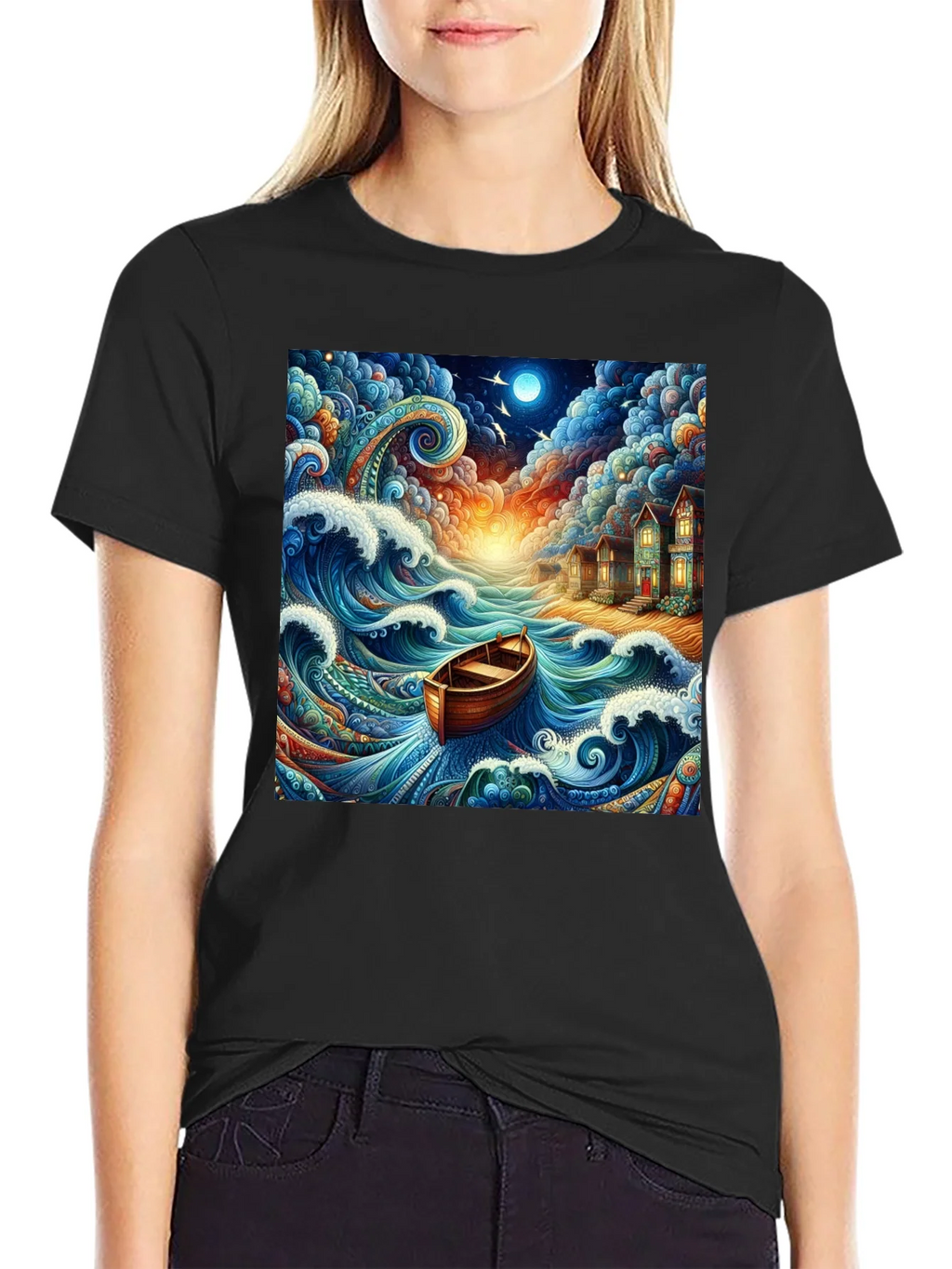 Whimsical Ocean Boat Ride Graphic Tee product image 2