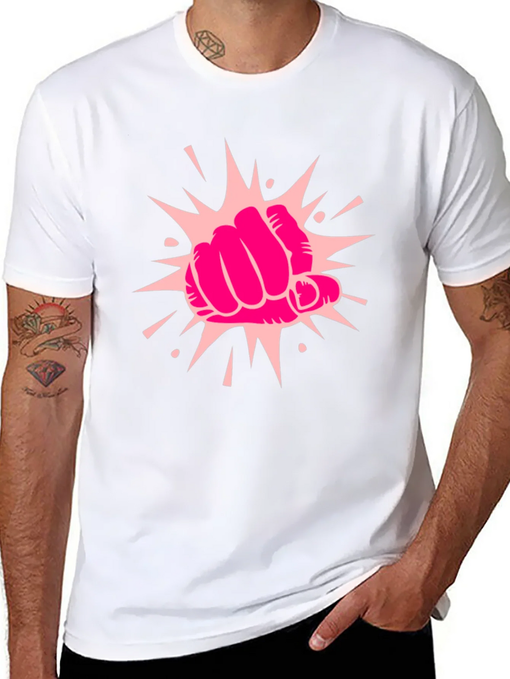 Power Punch Graphic Tee - Black Cotton T-Shirt product image 6