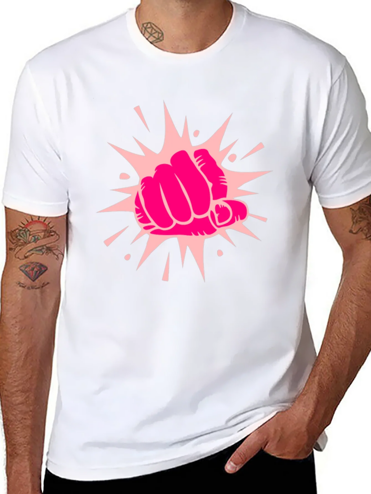 Power Punch Graphic Tee - Black Cotton T-Shirt product image 6