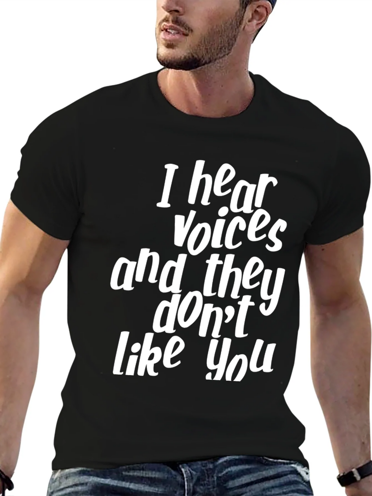 Funny I Hear Voices Graphic Tee - Black product image 6