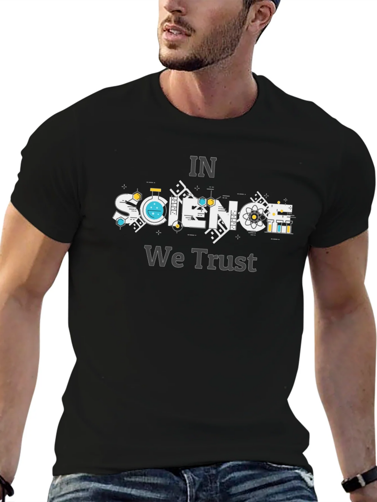 In Science We Trust T-Shirt - Black product image 6