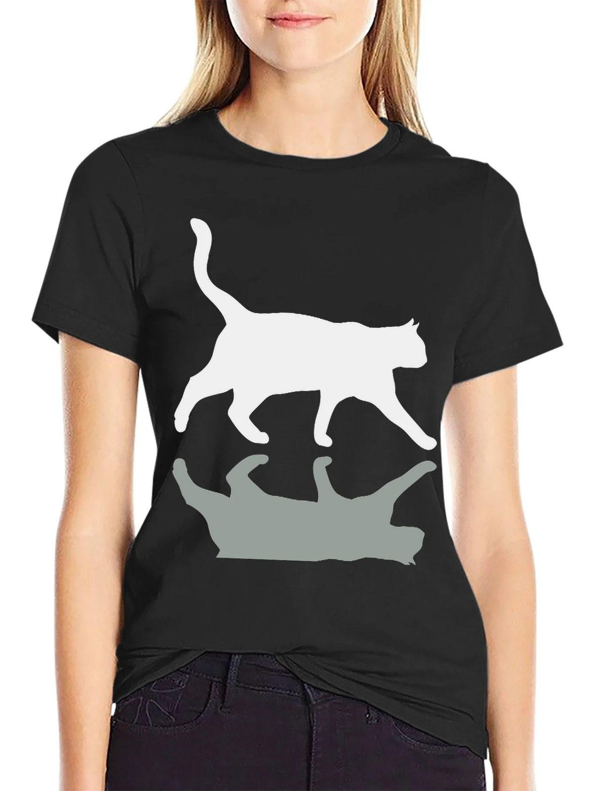 Cool Cat Reflection Graphic T-Shirt product image 2
