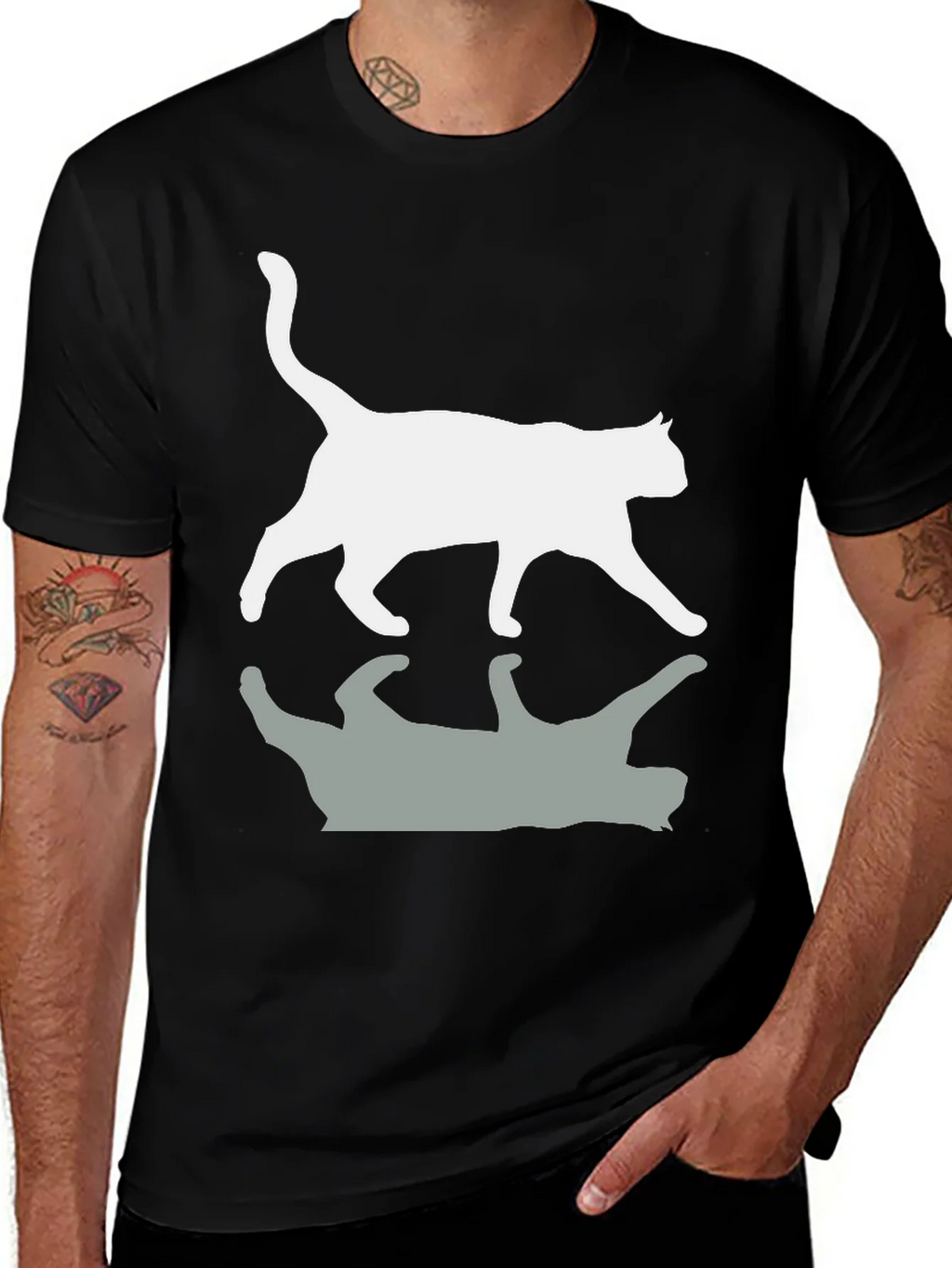 Cool Cat Reflection Graphic T-Shirt product image 1