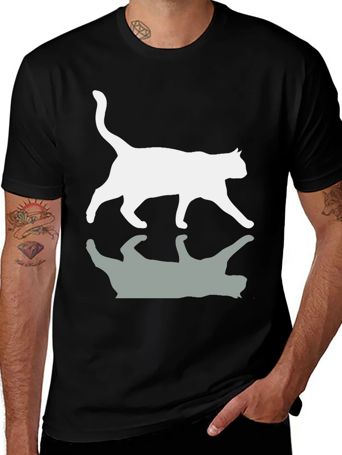 Cool Cat Reflection Graphic T-Shirt product image 1